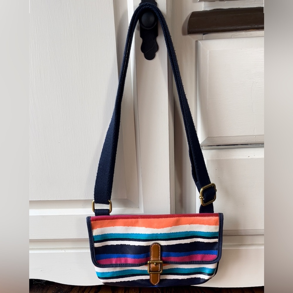 Fossil Coated Canvas Multi Striped Flap Closure C… - image 3